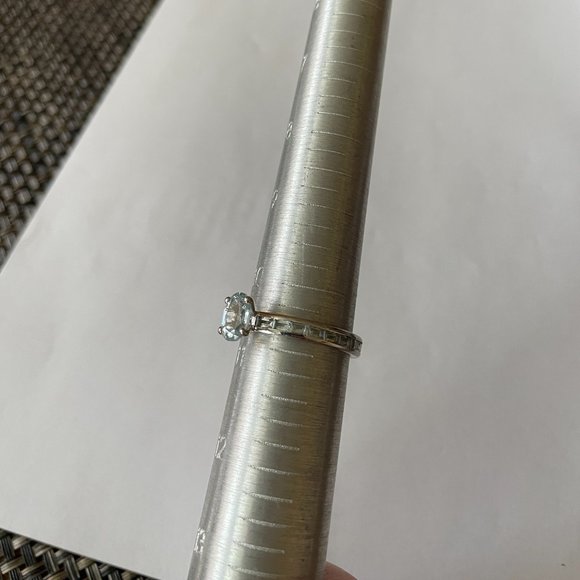 Faceted Aquamarine Gemstone Crystal Wrapped Ring Sterling 925 Silver 10.5 - Picture 5 of 13